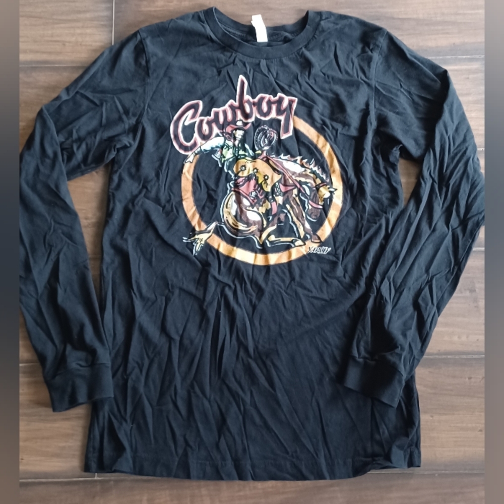 Cowboy shirt Womens Long Sleeve Sz M Cotton Wester Country Rodeo Bohwmian